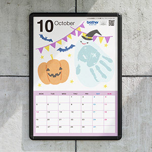 手形アートカレンダー　通年10月（ハロウィーン）