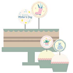 カップケーキトッパー　母の日　パターン1