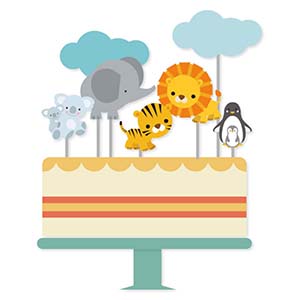 カップケーキトッパー　アニマル