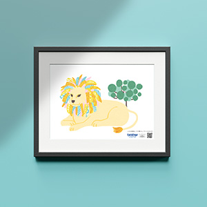 ちぎり絵　ライオン