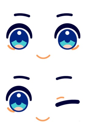 ［刺しゅう用テンプレート］ぬいぐるみの顔刺しゅうデータ(2種)