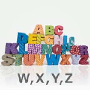 アルファベットのペーパークラフト（W,X,Y,Z）