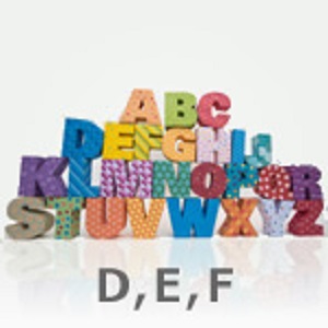 アルファベットのペーパークラフト（D,E,F）
