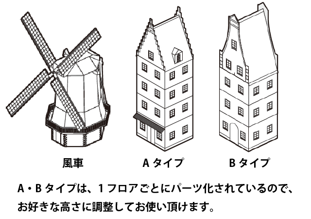 オランダの建物ペーパークラフトの説明