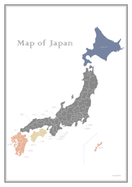 日本地図（カラー）